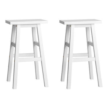 Artiss Bar Stools Kitchen Counter Stools Wooden Chairs White x2
